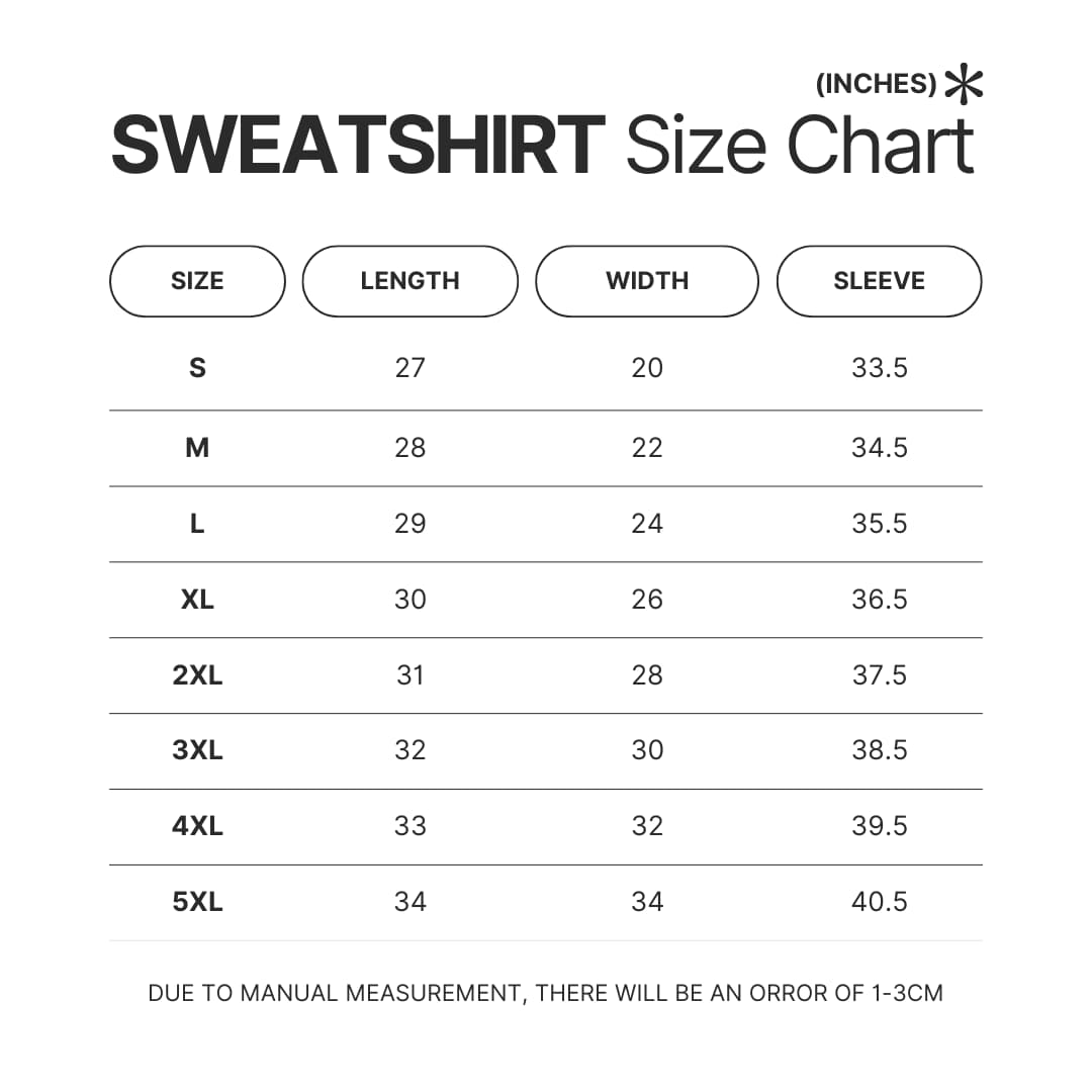 Sweatshirt Size Chart - Brockhampton Store