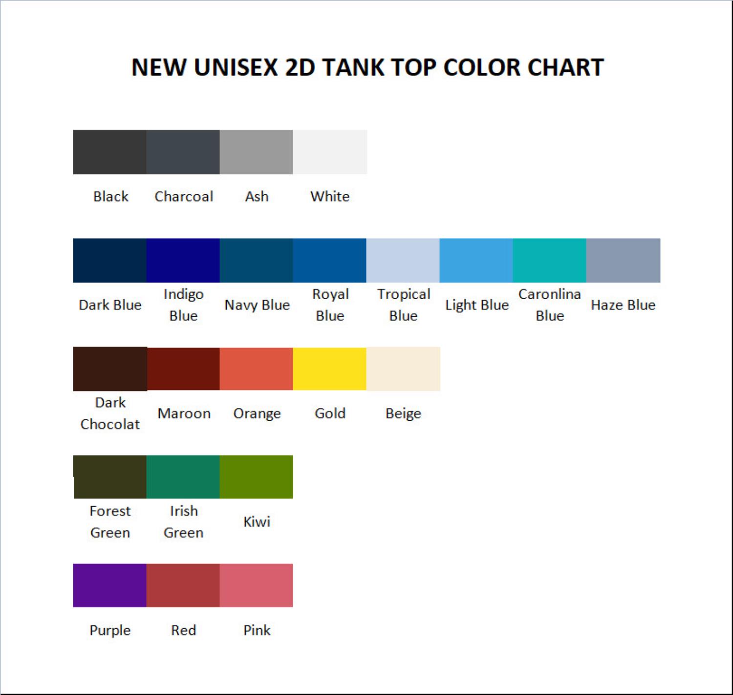 tank top color chart - Brockhampton Store